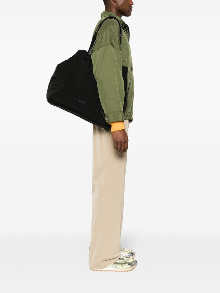 Black Intrecciato-straps Tote Bag