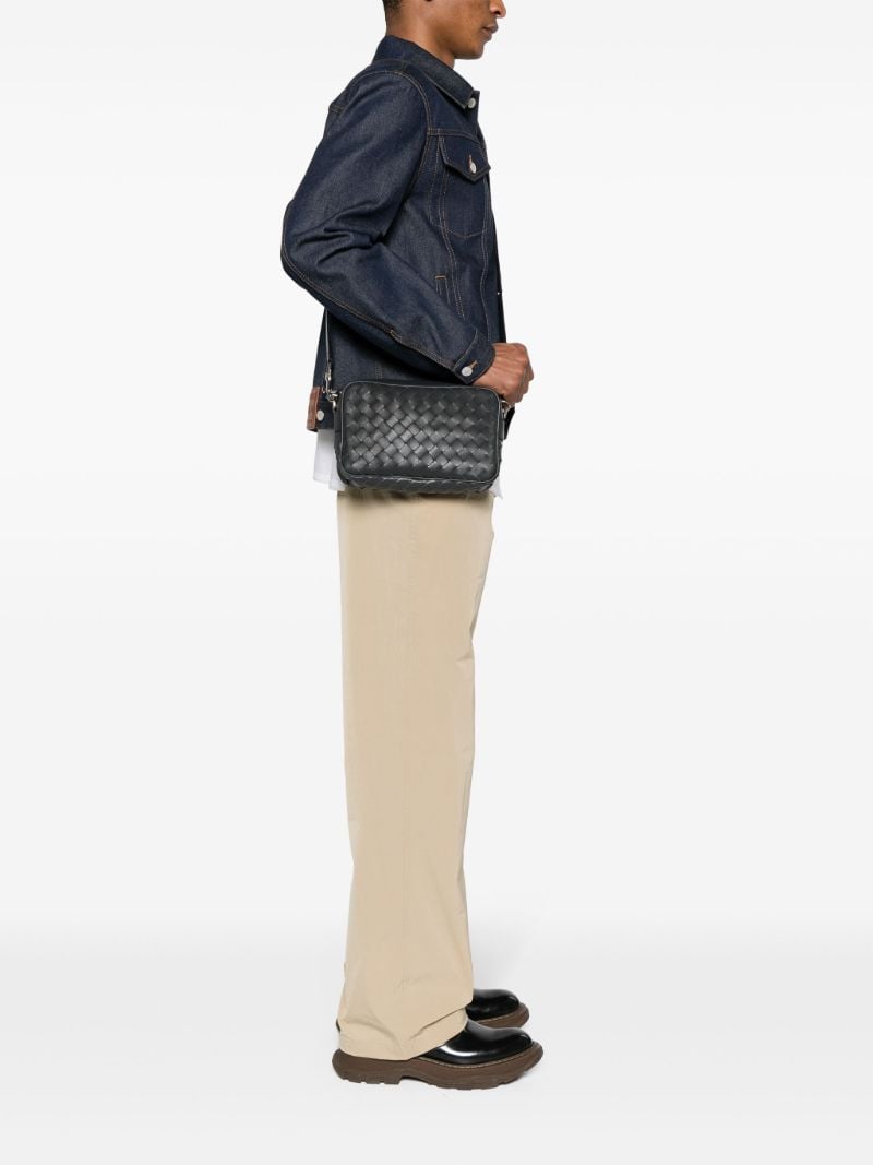 Grey Intrecciato Medium Messenger Bag