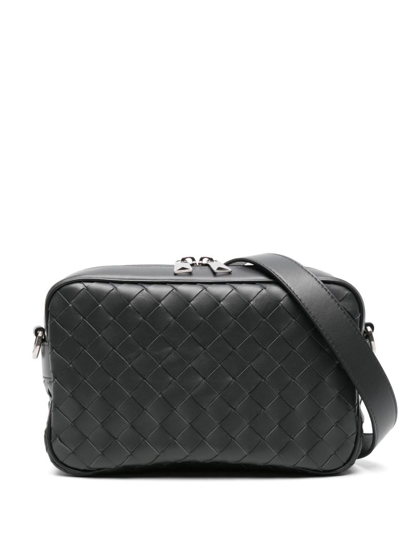 Grey Intrecciato Medium Messenger Bag