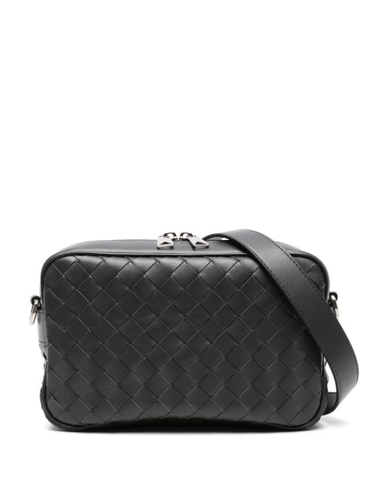 Grey Intrecciato Medium Messenger Bag