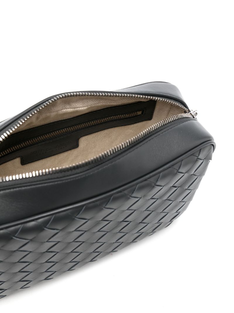 Grey Intrecciato Medium Messenger Bag