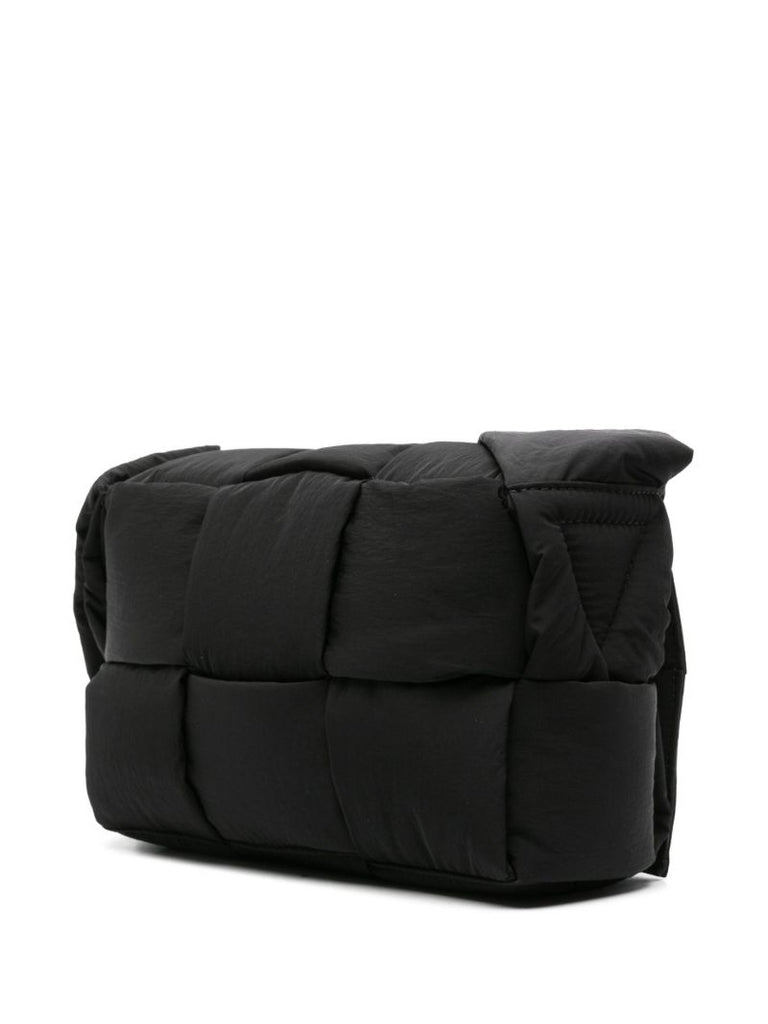 Black Padded Cassette Messenger Bag