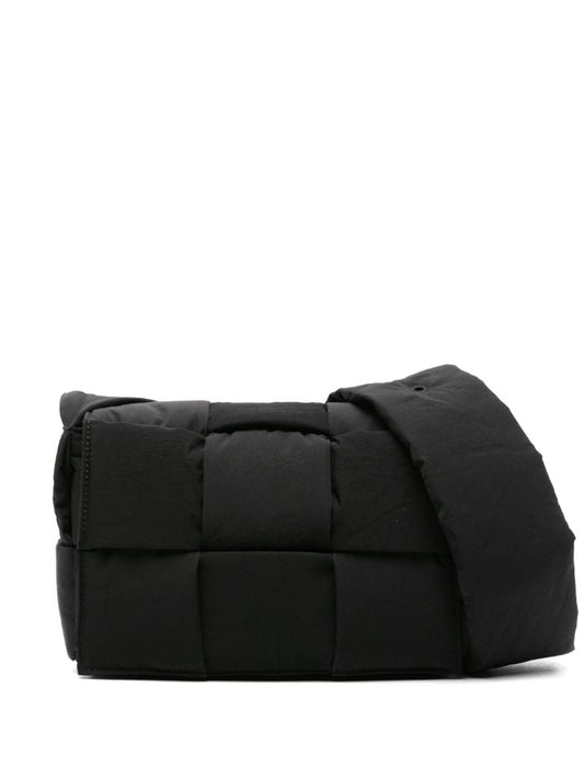 Black Padded Cassette Messenger Bag