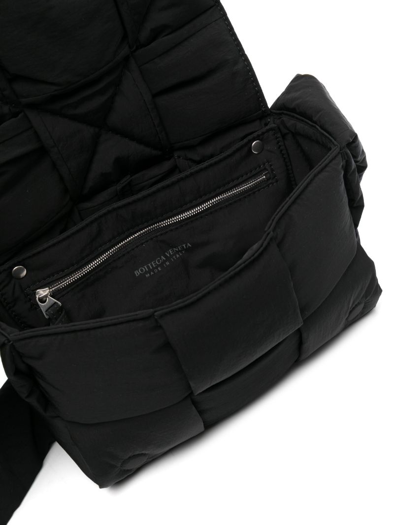 Black Padded Cassette Messenger Bag