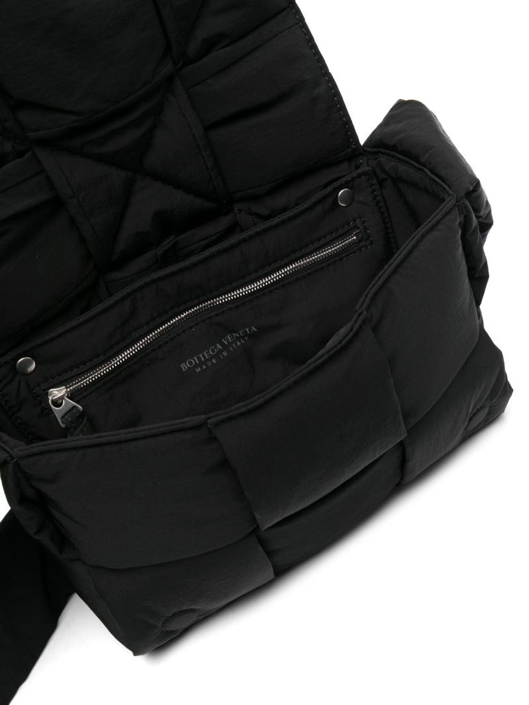 Black Padded Cassette Messenger Bag