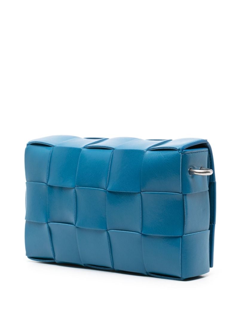 Blue Cassette Leather Messenger Bag