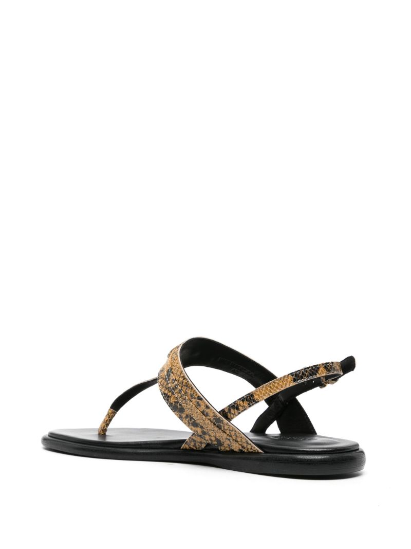 Neutral Nya Python-effect Leather Sandals