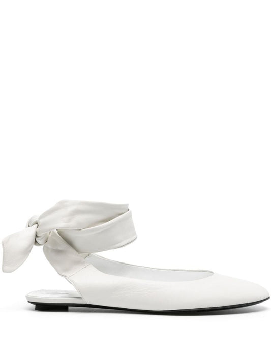 White Cloe Leather Ballet Pumps