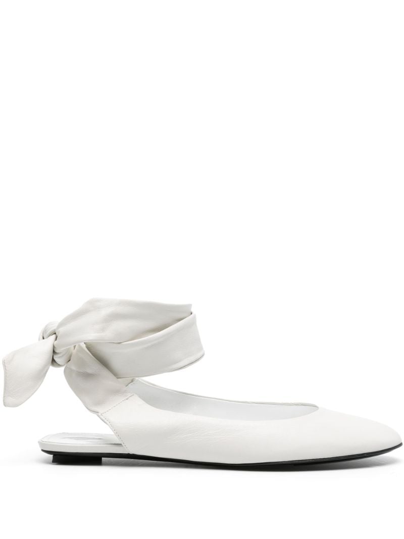 White Cloe Leather Ballet Pumps