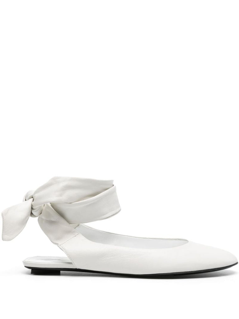 White Cloe Leather Ballet Pumps