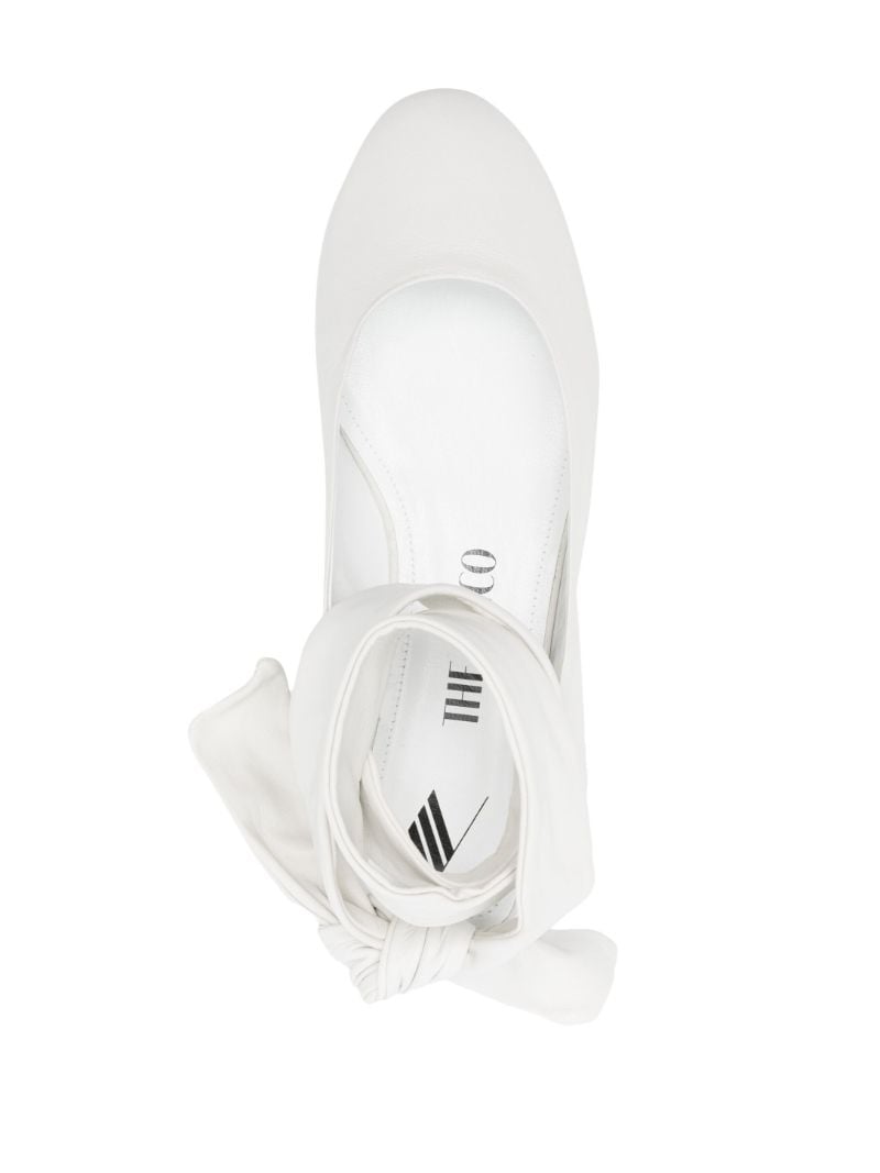 White Cloe Leather Ballet Pumps