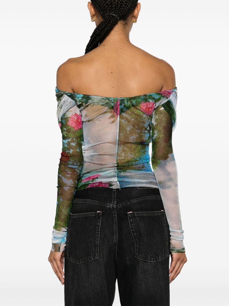 Blue Lucid Veiled Silk Top