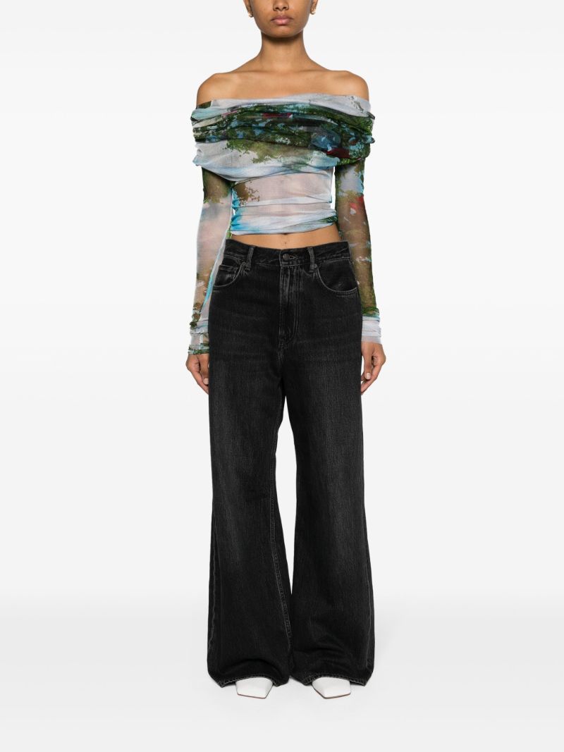 Blue Lucid Veiled Silk Top