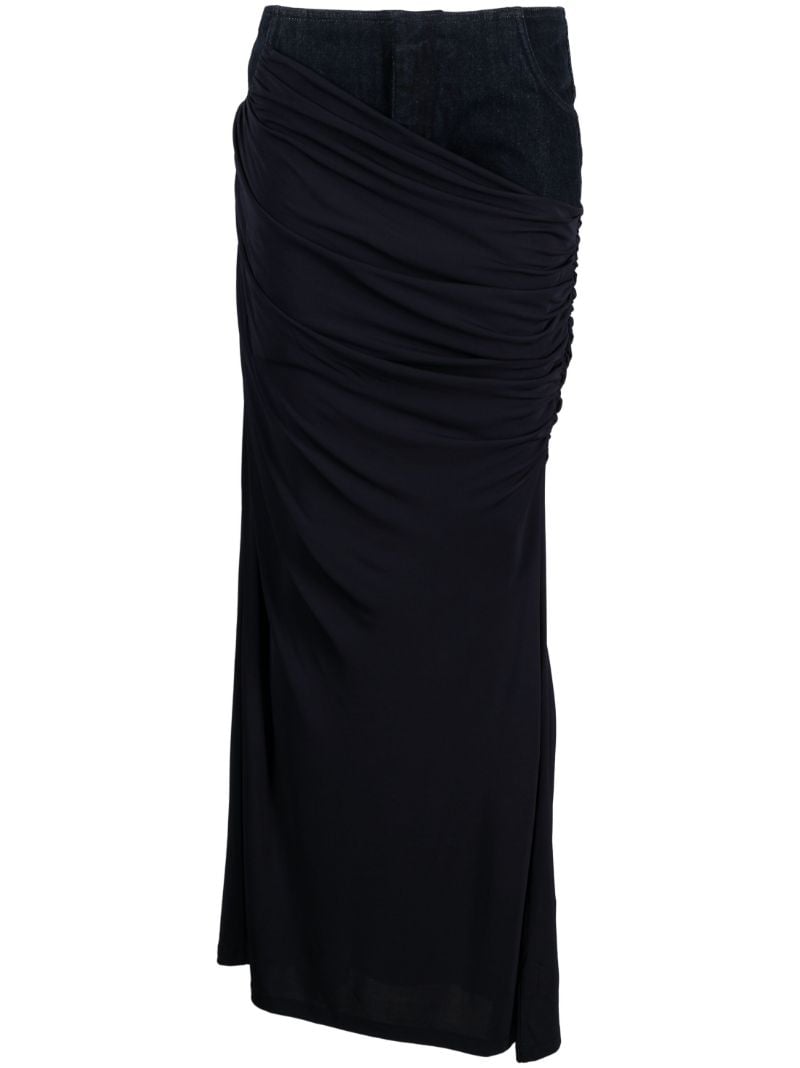 Blue Wrapped Column Skirt