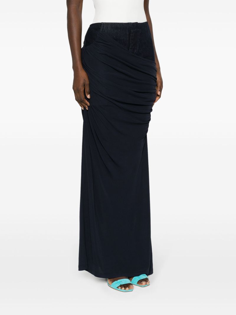 Blue Wrapped Column Skirt