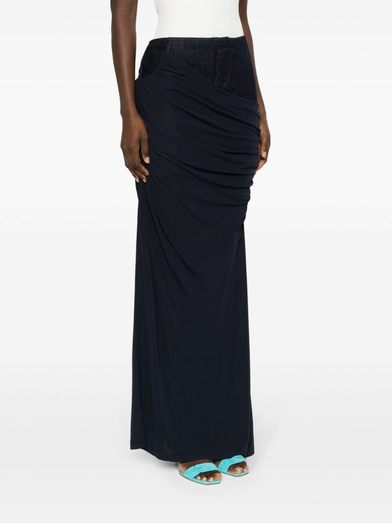 Blue Wrapped Column Skirt