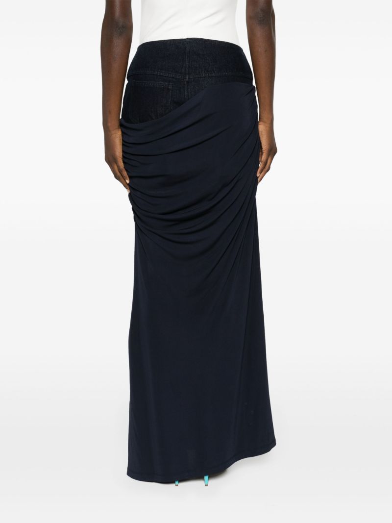 Blue Wrapped Column Skirt