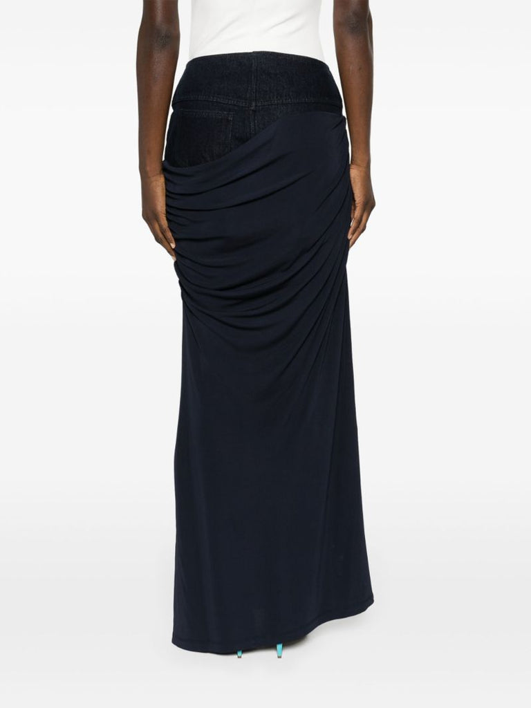 Blue Wrapped Column Skirt