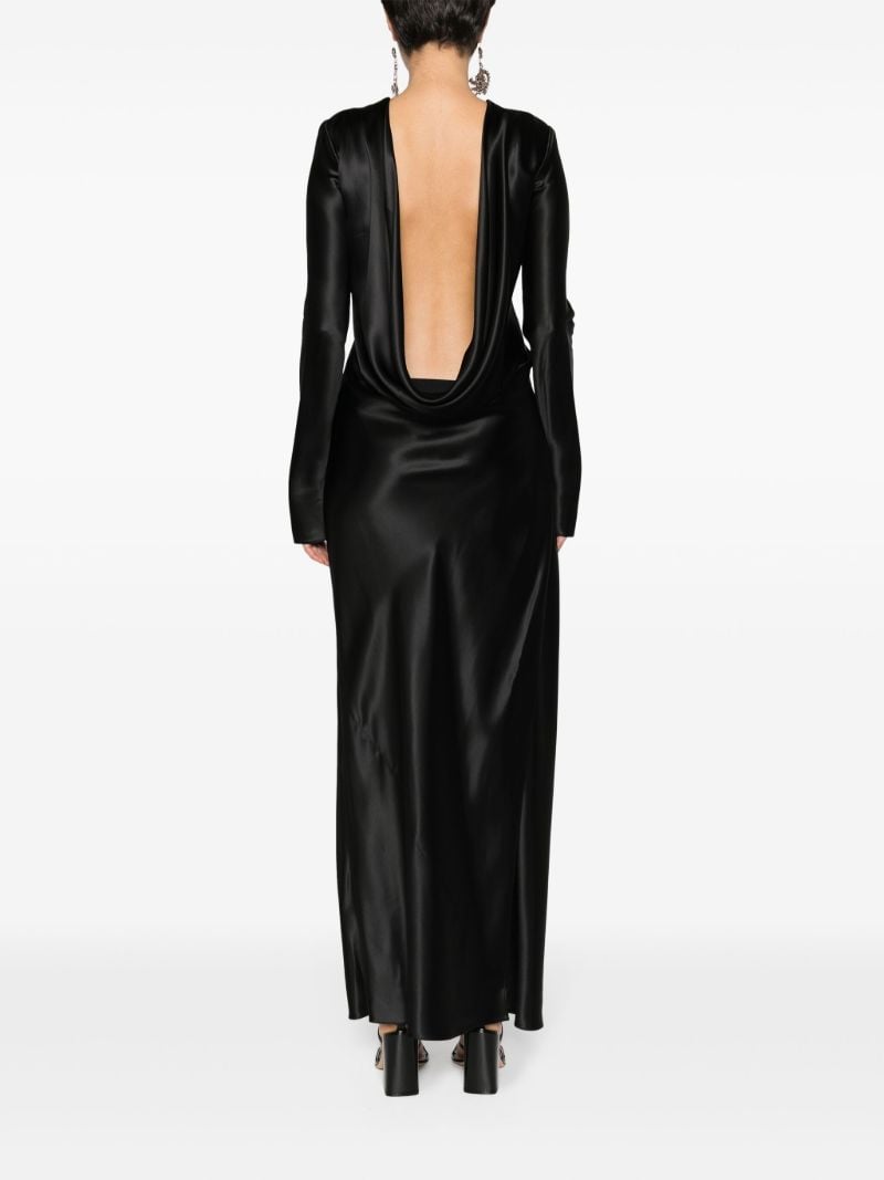 Black Palladium Cowl Back Gown