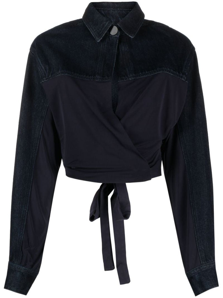 Blue Sevilla Denim Wrap Top