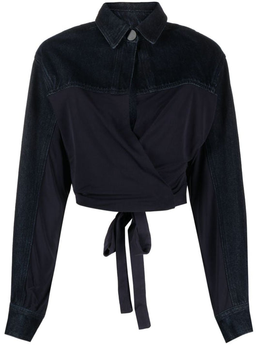 Blue Sevilla Denim Wrap Top