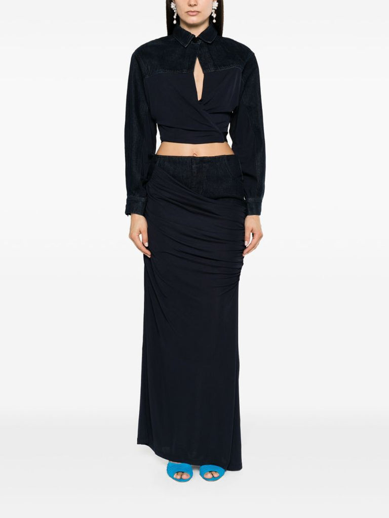 Blue Sevilla Denim Wrap Top