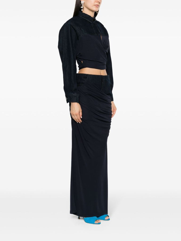 Blue Sevilla Denim Wrap Top