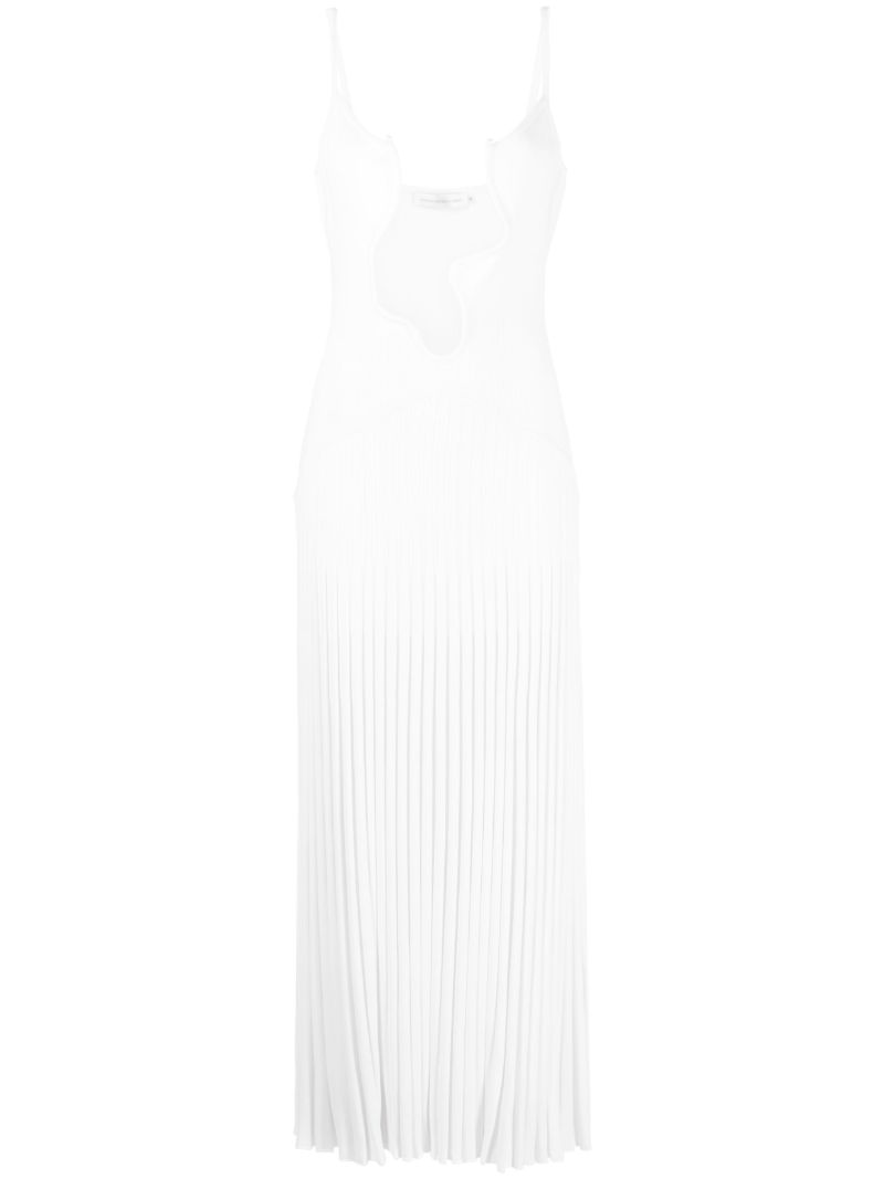 White Salacia Wire Sunray Pleated Dress
