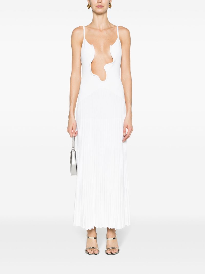 White Salacia Wire Sunray Pleated Dress