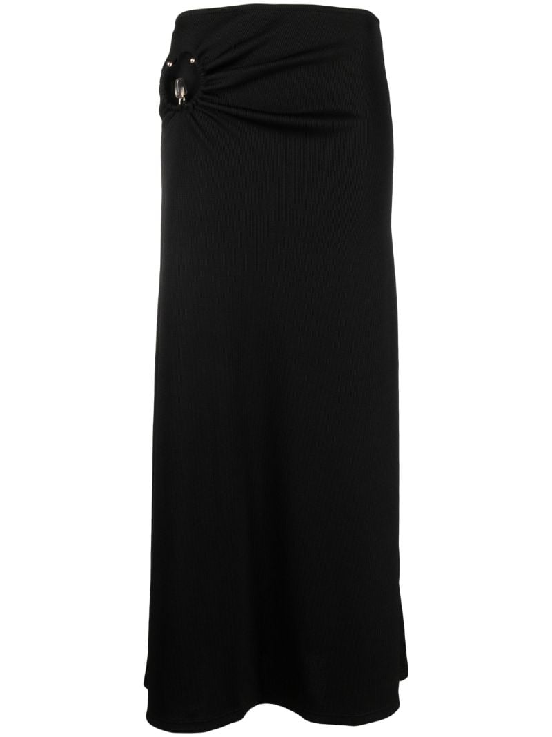 Black Callisto Gathered Maxi Skirt