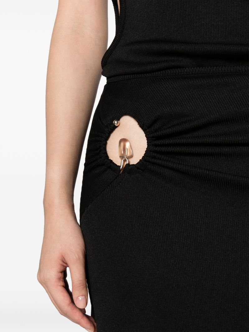 Black Callisto Gathered Maxi Skirt