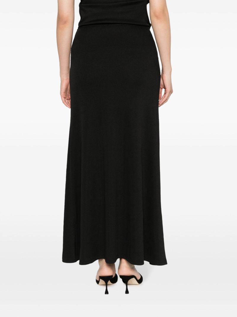 Black Callisto Gathered Maxi Skirt