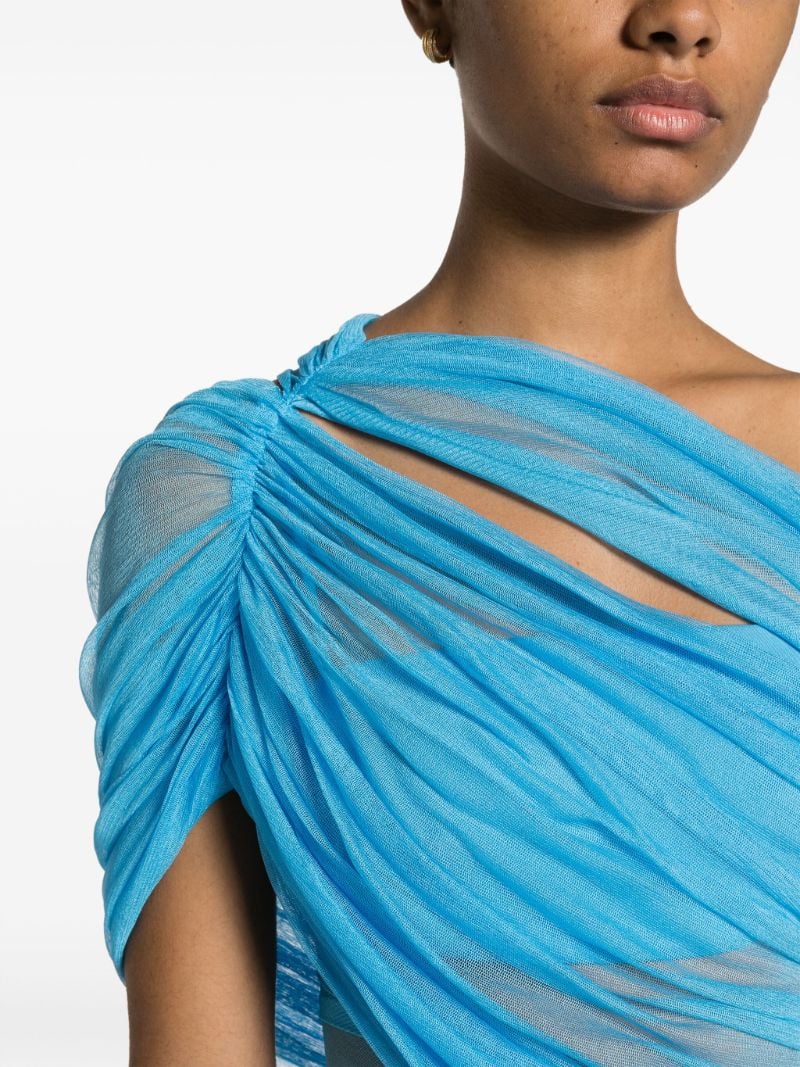 Blue Magnetica Asymmetric Midi Dress