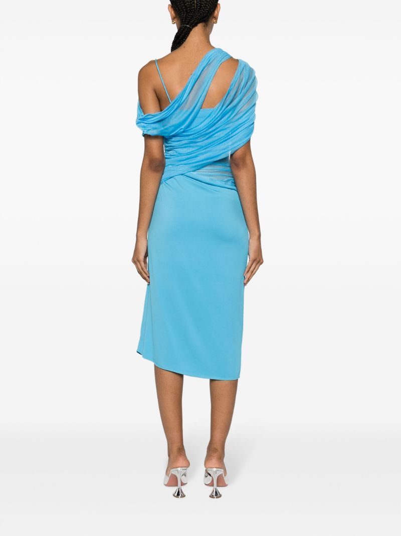 Blue Magnetica Asymmetric Midi Dress