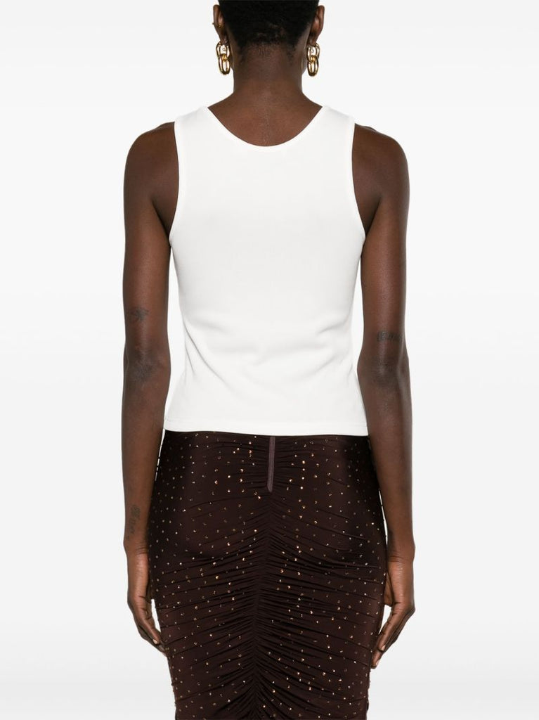 White Twist Cut-out Tank Top