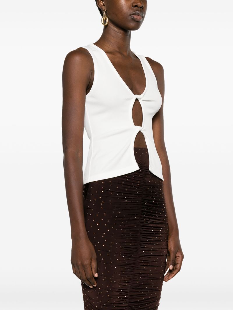 White Twist Cut-out Tank Top