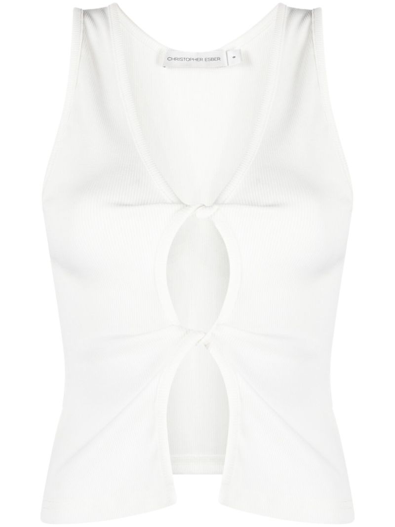 White Twist Cut-out Tank Top