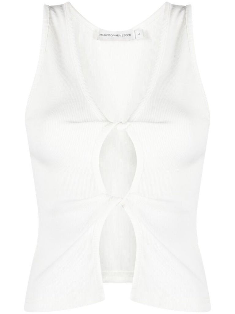 White Twist Cut-out Tank Top