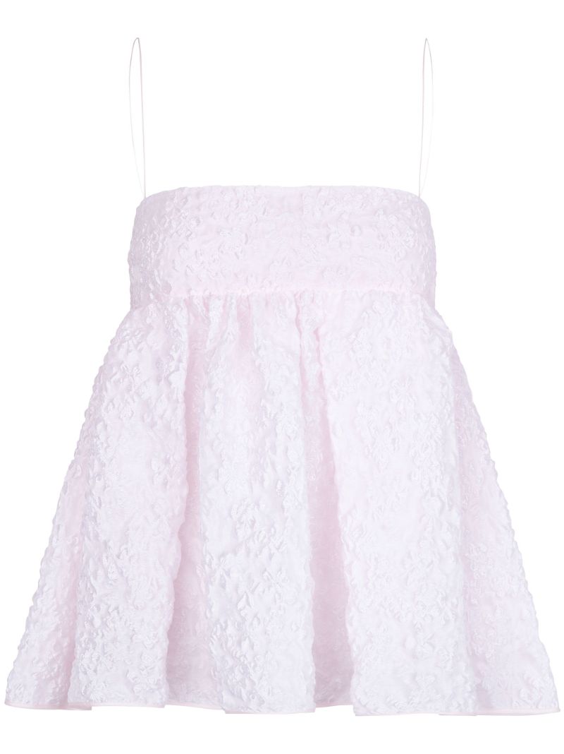 Pink Veronica Bow-embellished MatelassÃ_x0083_Â© Top