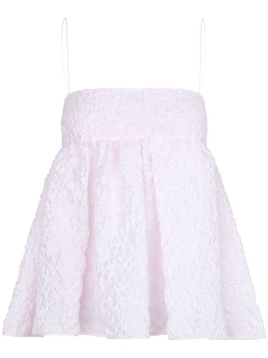 Pink Veronica Bow-embellished MatelassÃ_x0083_Â© Top