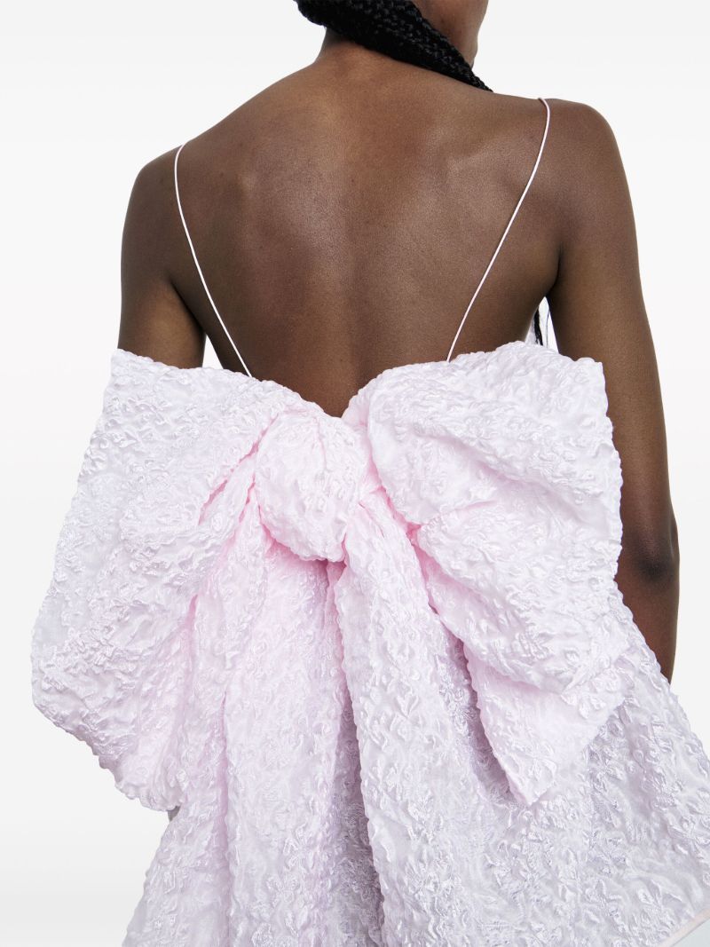 Pink Veronica Bow-embellished MatelassÃ_x0083_Â© Top