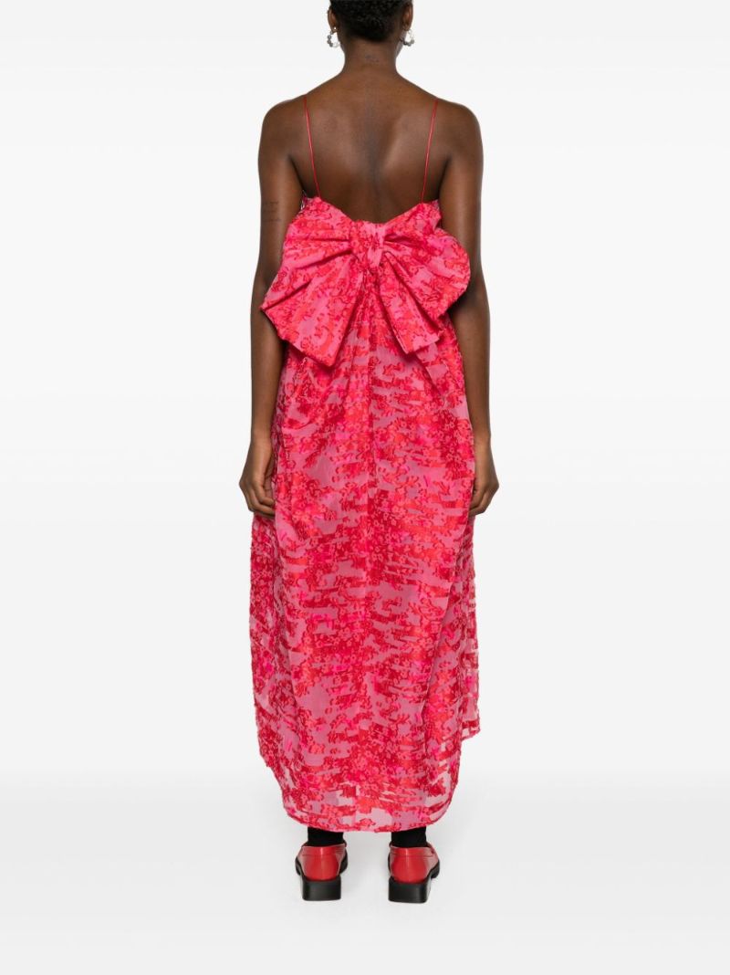 Red Vilma Bow Detailed Dress