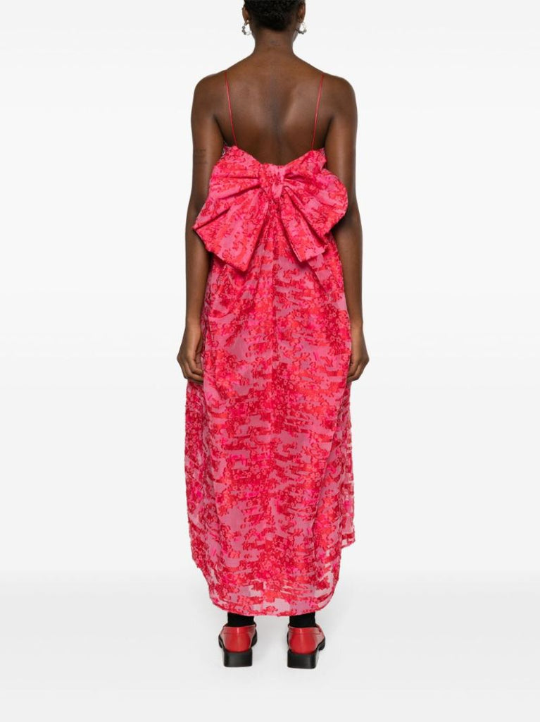 Red Vilma Bow Detailed Dress