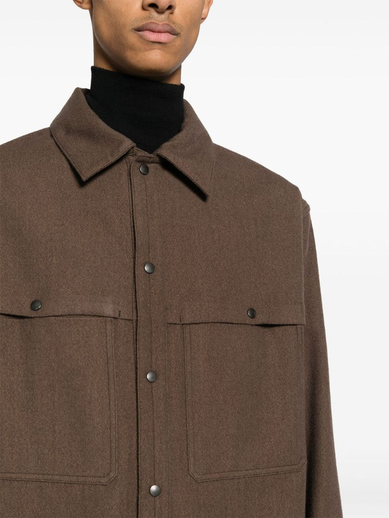 Brown Wool-blend Shirt