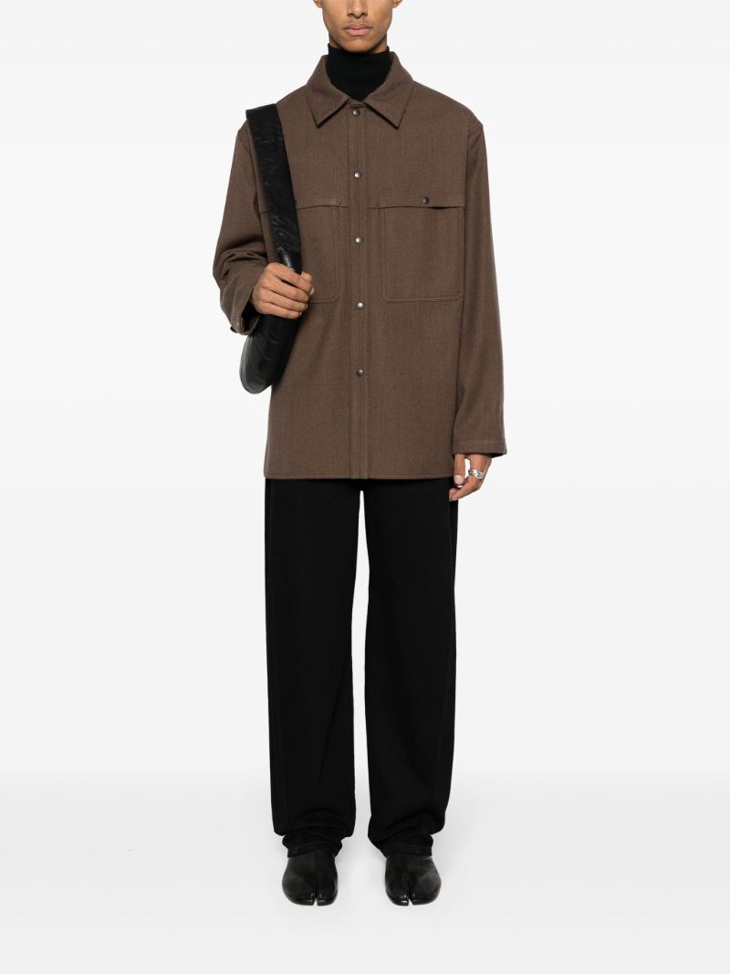 Brown Wool-blend Shirt