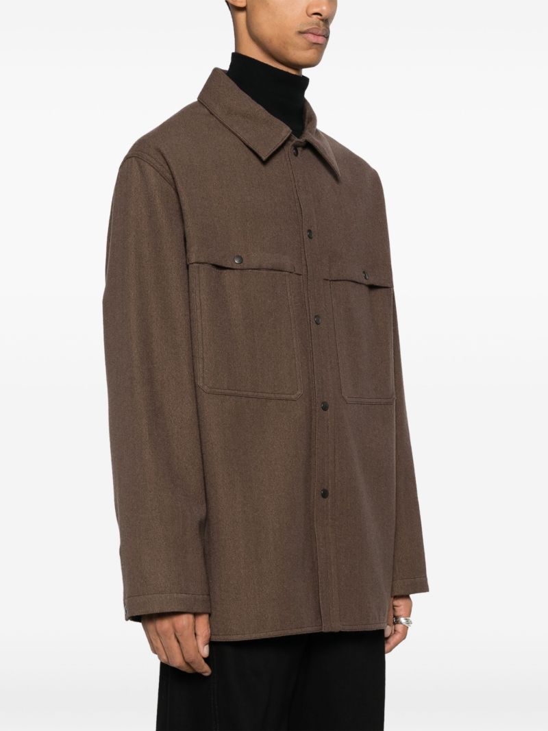 Brown Wool-blend Shirt
