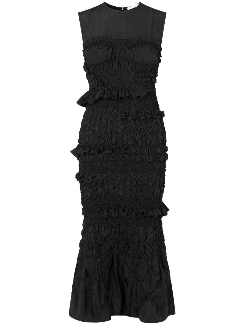Black Vanda Cotton Midi Dress