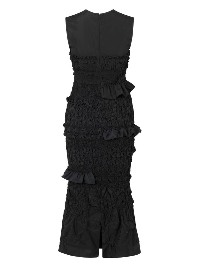 Black Vanda Cotton Midi Dress