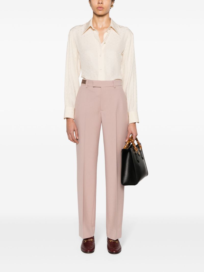White Horsebit-jacquard Silk Shirt