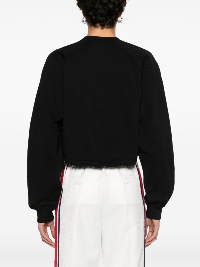 Black Logo-appliquÃ_x0083_Â© Cotton Sweatshirt